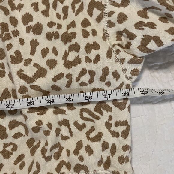 Aerie Leopard Print Crewneck Lounge Oversized Sweater size Large - Picture 5 of 6